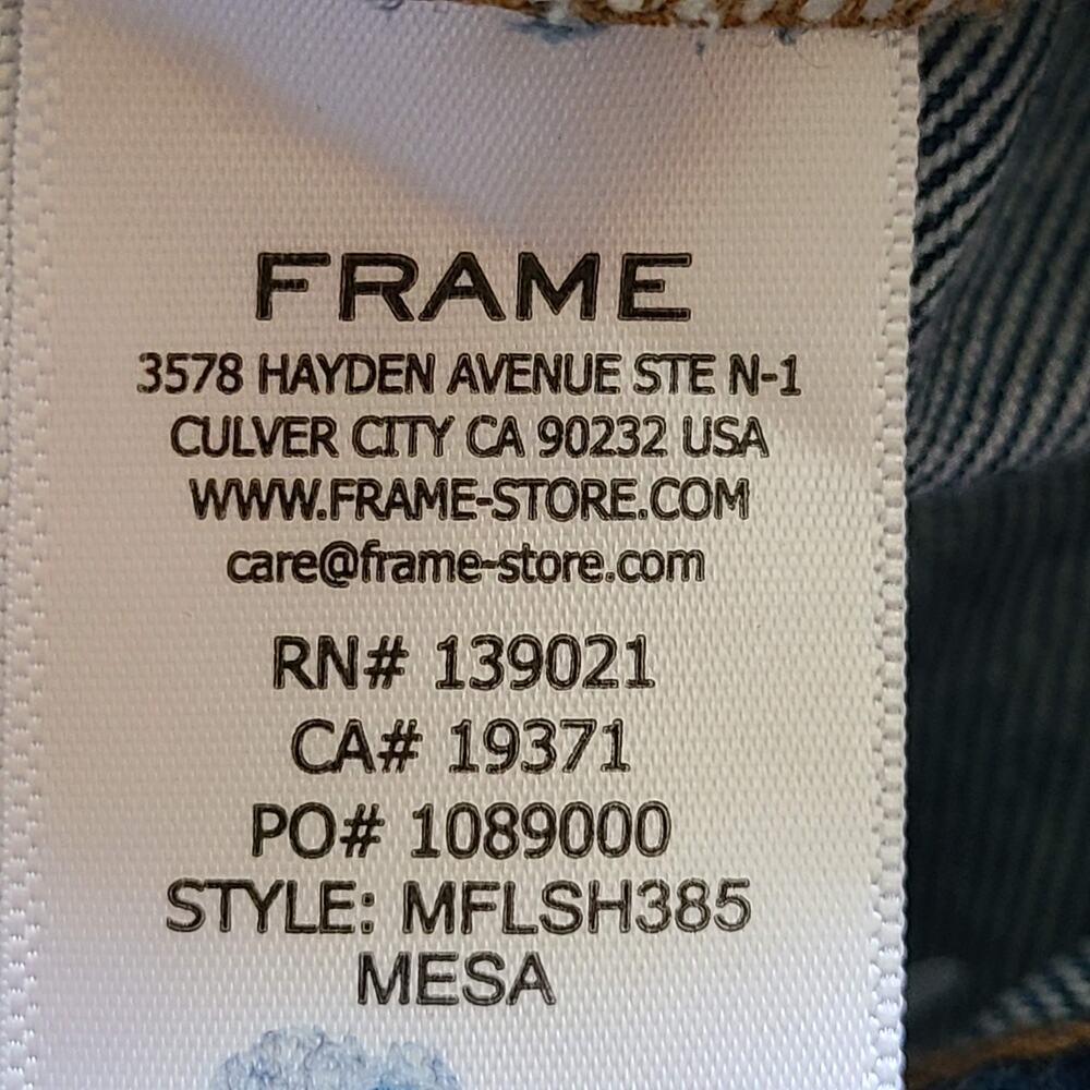 FRAME Mosaic Flare Short Mesa Wash Released Hem 100% Cotton MLFSH385 Women's 24 - Picture 9 of 11